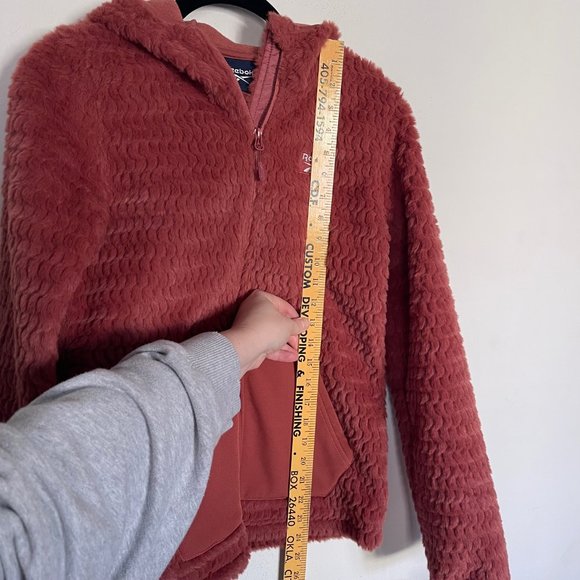 Reebok Girls Faux Fur Jacket Terra Cotta Full Zip Front SZ Large 14/16 NWT A5 - Picture 8 of 8